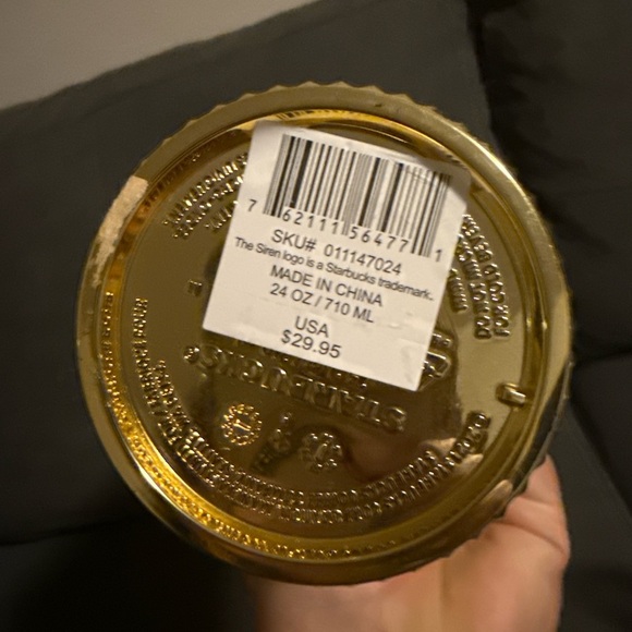 Rare Starbucks Metallic Gold Studded Tumbler 24oz Las Vegas limited edition - Picture 6 of 7